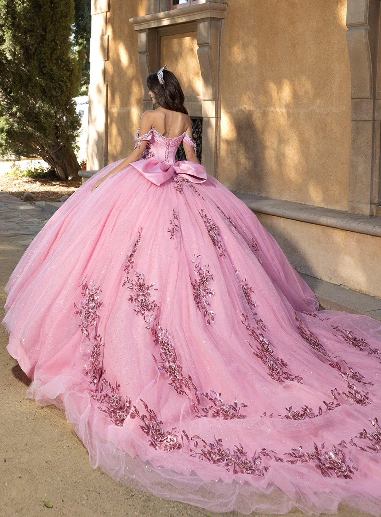 Off Shoulder Bow Ball Gown