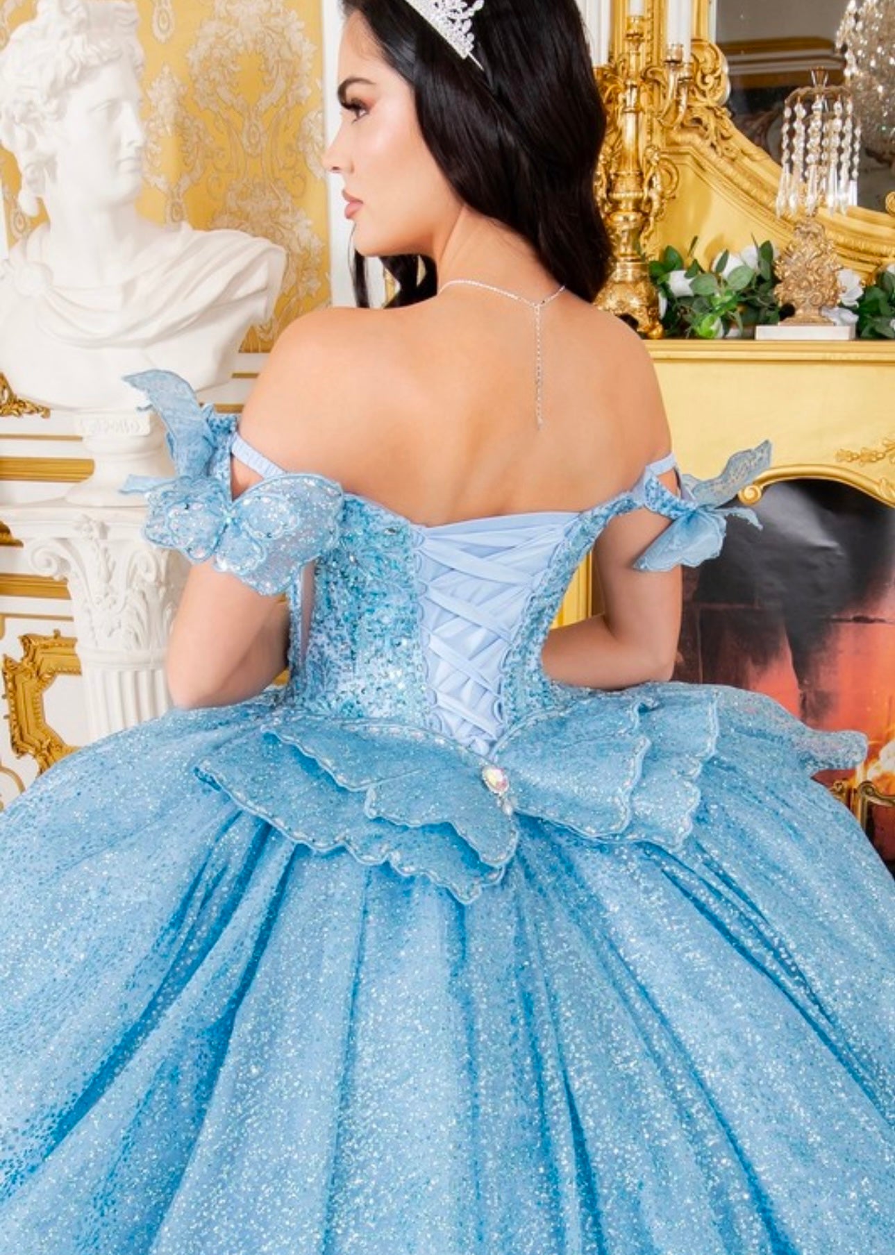 Butterfly Off-shoulder corset ball gown