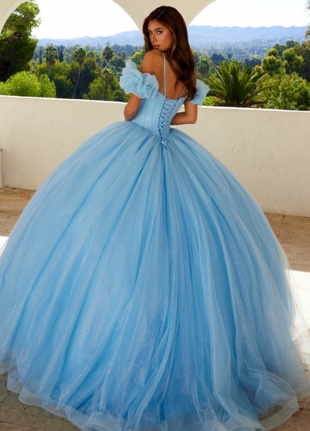 Sweetheart Off Shoulder Puff Sleeve Ball Gown