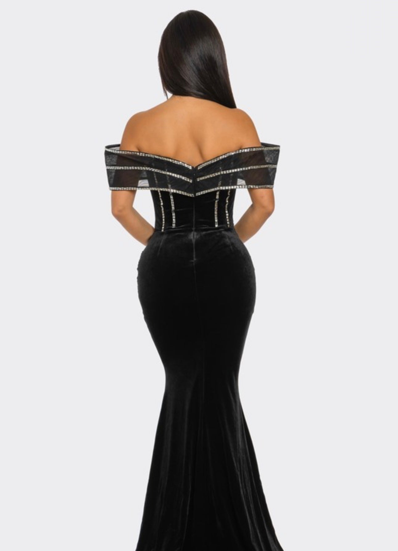 Backless Heart-shaped Rhinestone Mixi Dress