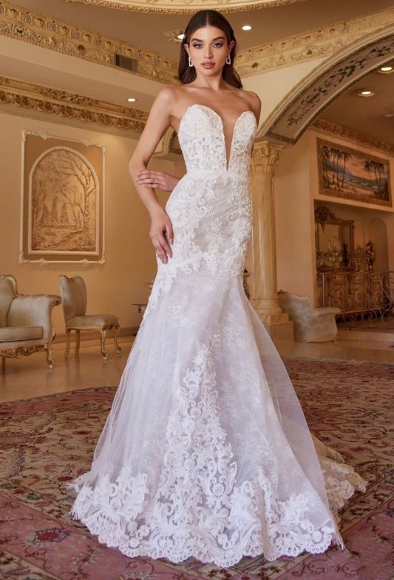 Strapless Lace Wedding Gown