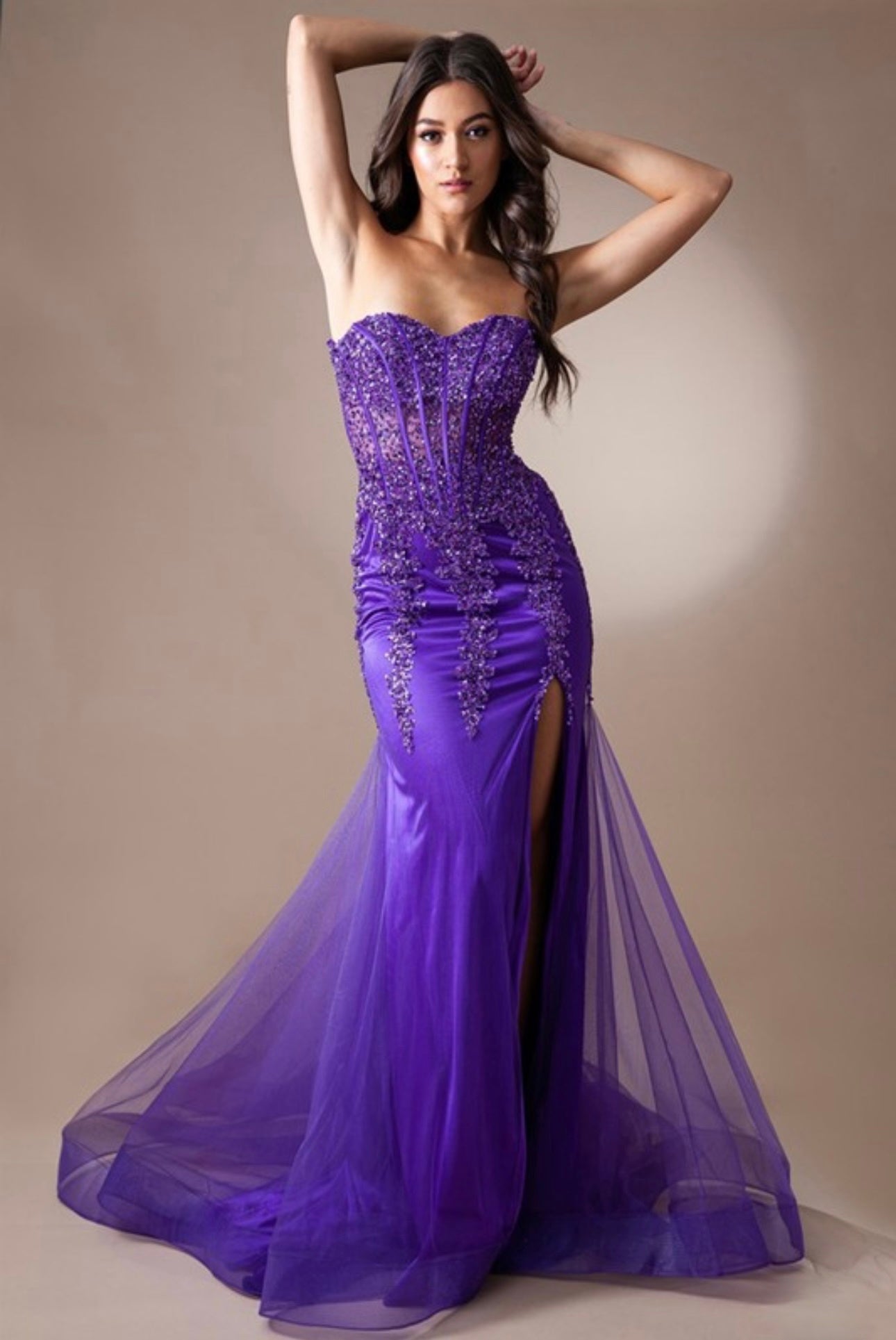 Sweetheart bustier corset top mermaid dress