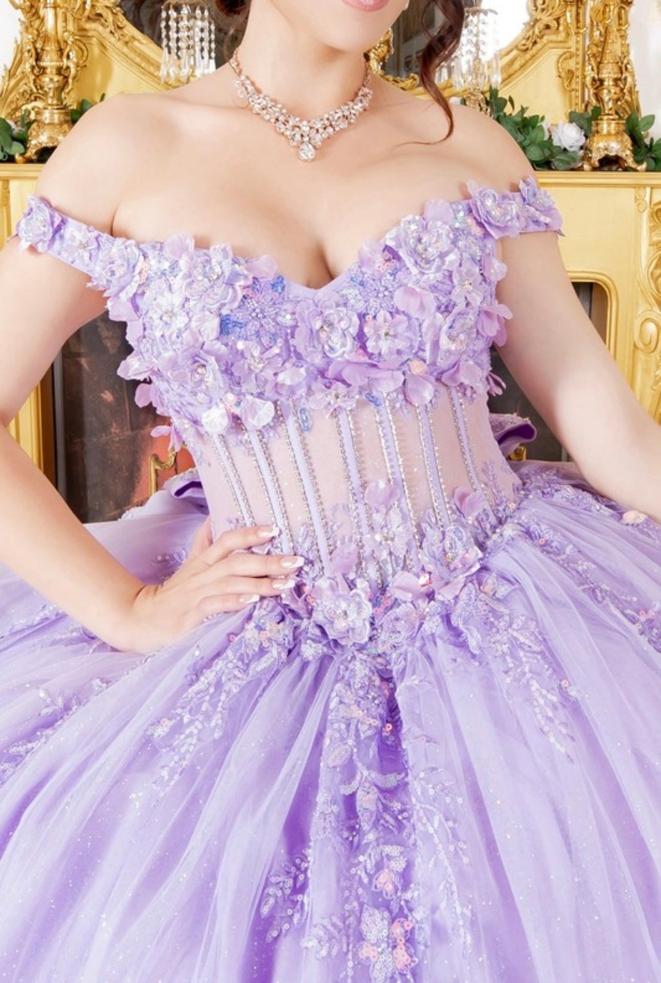 Rhinestone corset ball gown