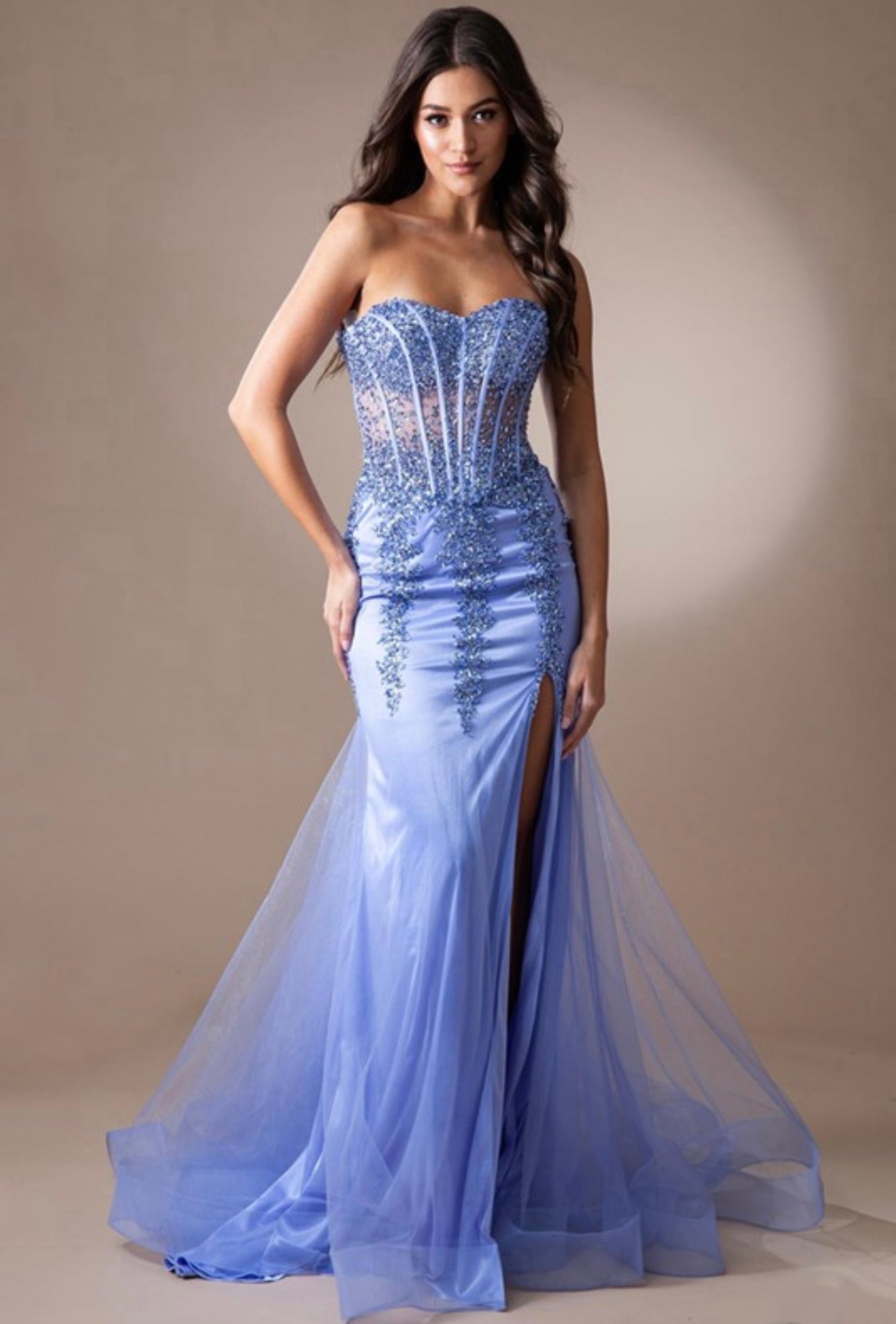 Sweetheart bustier corset top mermaid dress