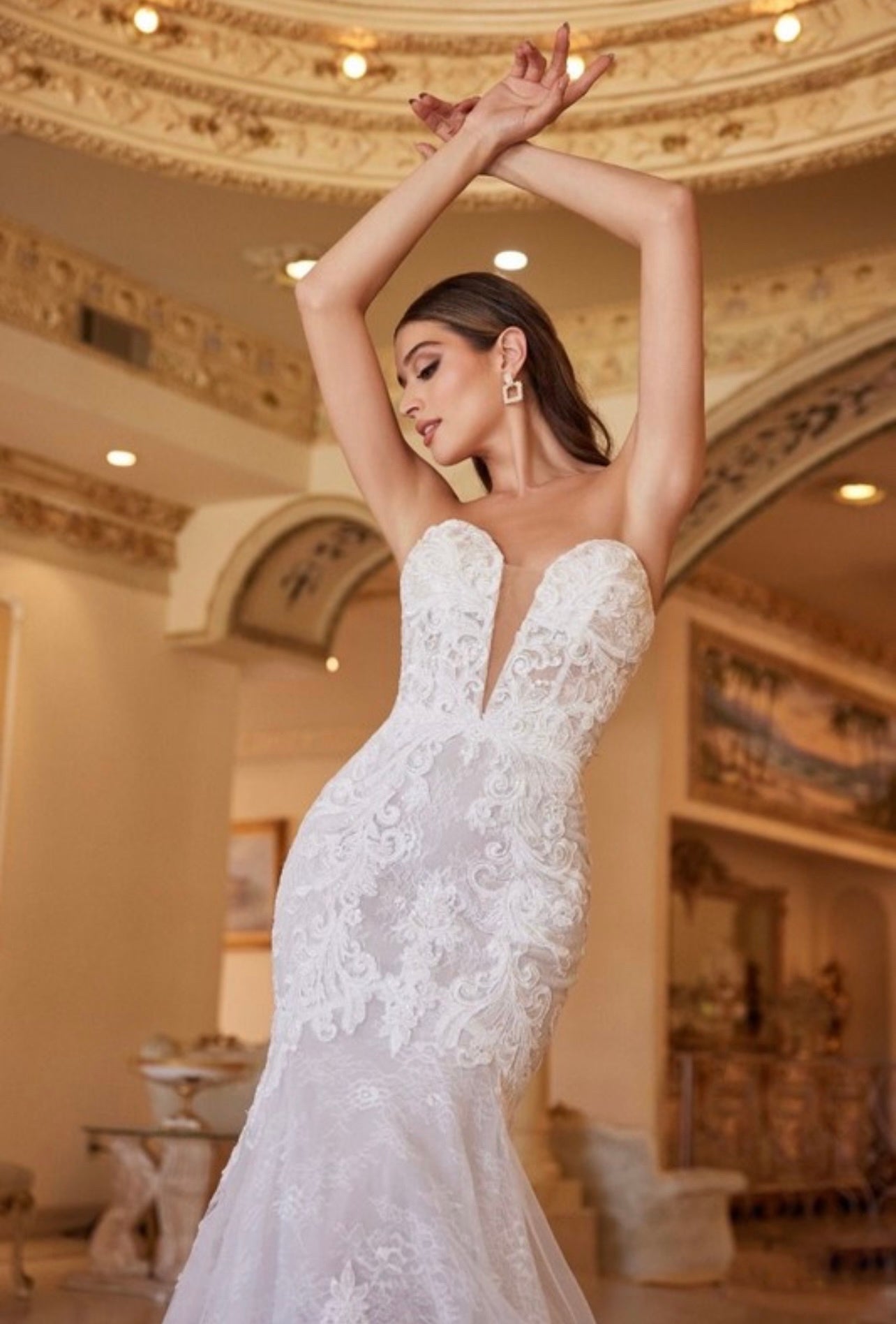 Strapless Lace Wedding Gown