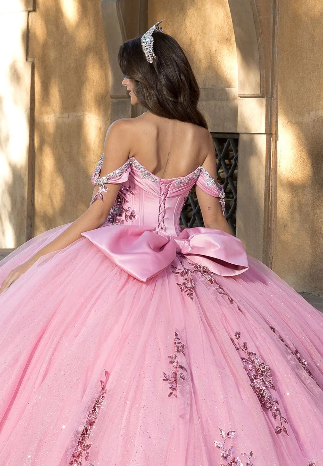 Off Shoulder Bow Ball Gown