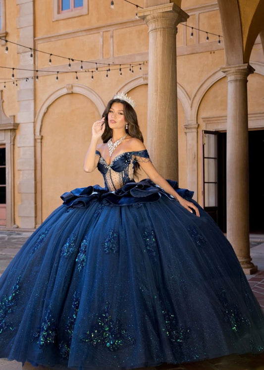 Off Shoulder Ruffled Ball Gown